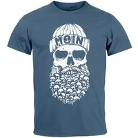 Neverless Print-Shirt Herren T-Shirt Totenkopf Nordisch Moin Hamburg Dialekt Skull Anker mit Print