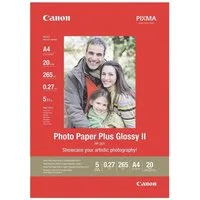 Canon Fotopapier Glossy Plus II, Format A4, hochglänzend, 265 g/m², 20 Blatt