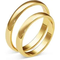 mosa & co. Trauring Paar Klassisch 3.0 mm + 3.0 mm 585 / Gelbgold (mit Gravur), Hochzeitsringe Verlobungsringe Partnerringe