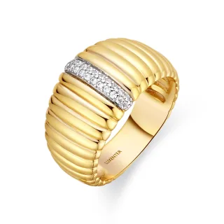 Luxenter Ring aus 925er Sterlingsilber mit Zirkonia, 18 Karat Gold-Finish – Dorane
