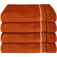 Schiesser Handtücher Skyline Color aus 100 % Baumwolle mit eleganter Streifenbordüre, Frottier (Set, 4-St), MADE IN GREEN by OEKO-TEX®