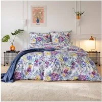 Estella Bettwäsche Estella Schweizer Premium Satin Bettwäsche 135x200 Valeska weiß Blumen, Satin, 2 teilig