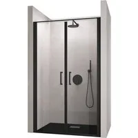 doporro Dusch-Drehtür Duschtür Nischentür dusche 8mm ESG mit Nano 195cm Teramo66, 90x195 cm, Einscheibensicherheitsglas, 15mm Verstellbereich, Hebe-/Senkmechanismus