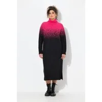 Ulla Popken Strickkleid Strick-Midikleid Farbverlauf Stehkragen Langarm