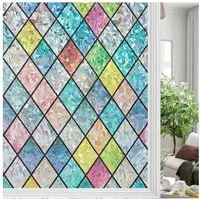 FELIXLEO Fensterfolie Fensterfolie Regenbogen Blickdicht 3D UV Schutz 44.5x200
