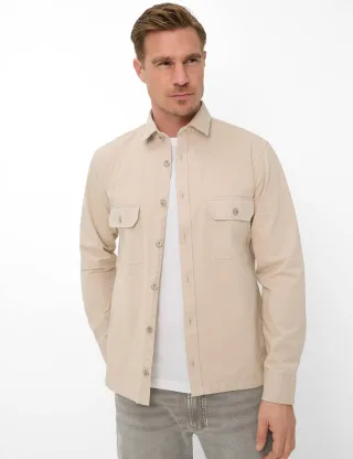 Brax Herren Overshirt Style KAY beach, Beige, Gr. L