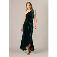 Adrianna Papell Abendkleid One Shoulder Velvet Dres Opulentes Abendkleid aus Samt im Meerjungfrauen-Stil