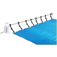 FIVMEN Pool-Abdeckplane Aufrollsystem Pool Aufroller Aufrollvorrichtung von 105 bis 615 cm (1-St), inkl. Befestigungsbänder für folien, Pool Planen und Abdeckungen