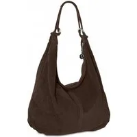 Caspar Schultertasche Damen Vintage Leder Tasche Hobo Bag - CLASSIC LINE - Modell No.617, 100% italienisches Veloursleder, samtig weich, angenehmer Tragekomfort