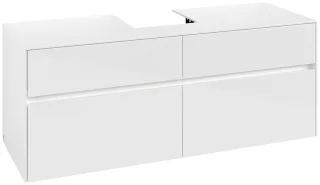 Villeroy & Boch Waschtischunterschrank Collaro C100B0 1400x548x500mm mit Beleuchtung Glossy White C100B0DH