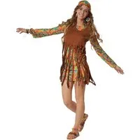 dressforfun Hippie-Kostüm Frauenkostüm Rebellische Hippie Frau, Outfit im typischen Hippie-Stil