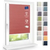 DomDeco Wabenplissee Thermo Plissee ohne Bohren - Hitzeschutz, Verdunkelung, verspannt, abdunkelnd, Klemmfix, stufenlos, kälteschutz, modernes Fensterplissee