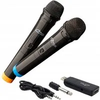 MEDIA-TECH Mikrofon 2 drahtlose Mikrofone für Karaoke USB-Empfänger, mit USB-Empfänger