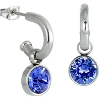 Amello Paar Creolen Amello Ohrringe Edelstahl Creolen blau (Creolen), Damen Creolen aus Edelstahl (Stainless Steel), silberfarben, blau