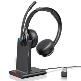 2.4G Wireless Headset bluetooth Headphone 40mm Driver HiFi Sound ENC Mic Call Noise Cancelling 36H Runtime On-ear Headph