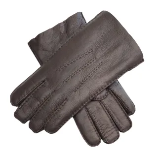 Braune Luxus-Handschuhe aus Schaffell für Herren