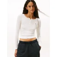 Tommy Jeans Langarmshirt TJW SLIM SH IRREGULAR RIB LS in gerippter Struktur
