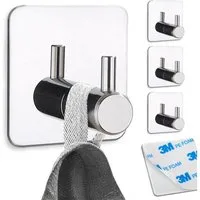 LIVINA HOME Handtuchhaken Haken selbstklebend Bad und Küche, Handtuchhalter, Badezimmer, Bad, Küche, Türen, Kleiderschrank, Wand, Dusche, (2-St), Kleiderhaken ohne Bohren