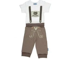 P.Eisenherz Body & Hose Trachten Set für Lausbuben im Geschenkkarton (kurzarm) (2-tlg) applizierte Hosenträger und Jogginghose im Lederhosen Look