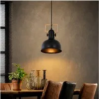 ZMH Pendelleuchte Eisen Schwarz E27 1/3-flammig höhenverstellbar für Esszimmer, 1-flammig, ohne Leuchtmittel, E27-Fassung, 25 W, ohne Leuchtmittel, Industrial