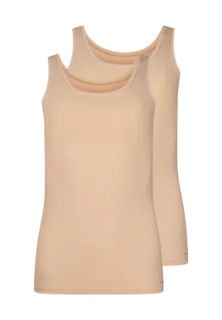 SKINY - Skiny Damen Tanktop Doppelpack SKINY ADVANTAGE Cotton Stretch beige - Gr. - 36