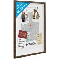 PHOTOLINI Bilderrahmen 3D-Objektrahmen zum Befüllen mit Passepartout und Glasscheibe, für 1 Bilder (1 Einzelrahmen), Rahmen 50x70 cm für Objekte bis 1,5 cm Tiefe zum Basteln & Verschenken