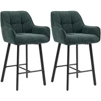 BRTHORY Barhocker 2er Set, höhenverstellbare Küchenhocker mit Rückenlehne (2 St), Fußstütze und Metallgestell, 54x57x91cm