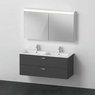 Duravit XBase Möbelwaschtisch mit Waschtischunterbau und Spiegelschrank 1300x490x1200 mm - XB0068049 XB006804949