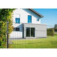 Peddy Shield Doppelstabmattenzaun, (Set), 123 cm hoch, 15 Matten für 30 m Zaun, mit 16 Pfosten