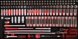 KS Tools 3-8'' Steckschlüssel-Satz in Schaumstoffeinlage, 165-tlg - 813.0165