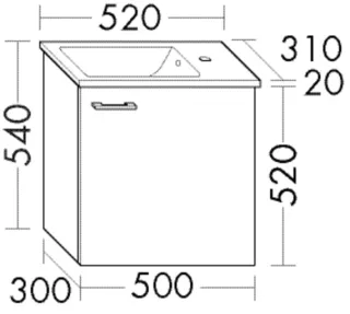 Burgbad Keramik-Waschtisch+Waschtischunterschrank System 30 Preisgruppe 2 Echo Basaltgrau SHQV052RF2236C0001