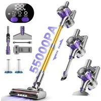 AeroAxis Akku-Hand-und Stielstaubsauger Akku Staubsauger Kabellos 55000pa/ 500W/ 50min Laufzeit für Tierhaare, 500 W, beutellos, Kabellos nutzbar,LED-Anzeige,Wandhalterung für platzsparende Lagerung