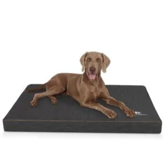 Knuffelwuff orthopädische Hundematte Palomino aus laser-gestepptem Kunstleder schwarz XXXL
