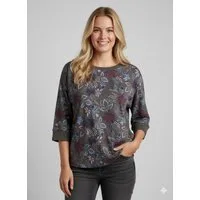 Ragwear 3/4-Arm-Shirt SHIMONA FLOWERS O mit Rundhalsausschnitt, ohne Kragen, in Jersey-Qualität, gemustert