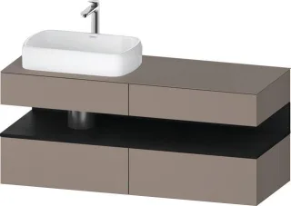 Duravit Qatego Konsolenwaschtischunterbau wandhängend Basalt Matt 1400x550x600 mm - QA4765016430010 QA4765016430010