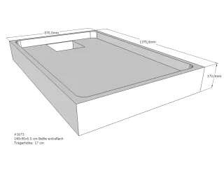 Neuesbad Wannenträger für Bette extraflach 140x90x6,5 SD22756