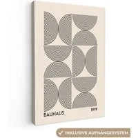 OneMillionCanvasses® Leinwandbild Bauhaus - Vintage - Modern - Schwarz - Kunst, Fotodruck (1 St), Leinwand Canvas Wandbild, Wanddekoration 20x30 cm