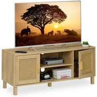relaxdays TV-Board TV-Lowboard Rattan-Design