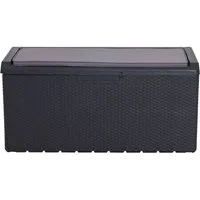 Siena Garden Kissenbox Portonovo, 350 L, Rattan/Holzoptik, Kunststoff, anthrazit, inkl. Sitzkissen