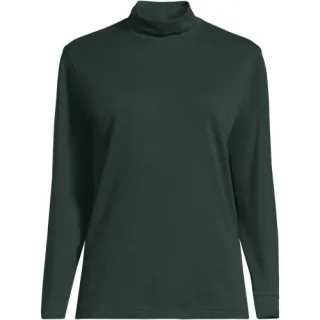 Baumwoll-Stehkragenshirt, Damen, size: regular, Blau, Baumwolle, by Lands' End