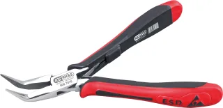 KS Tools ESD Spitzzange, gebogen, ohne Hieb, 130mm - 500.7070