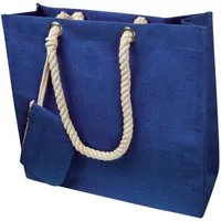 Macma Freizeittasche Einkaufstasche / Jutetasche mit Kordel / Farbe: blau