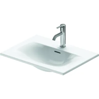 Duravit Viu Einbauwaschtisch 0385600058 2 Hahnlöcher, weiß, 60x45cm, mit Überlauf, ohne Hahnlochbank