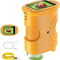 Minicloss Digitales Mikroskop für Kinder,1000X Digitales Mikroskop,Handmikroskop Kindermikroskop (50x-1000x, Tragbares Taschenmikroskop für Garten, Wald & Experimente)