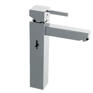 KAJA-Aquadrat Einhebel-Waschtischbatterie, erhöhter Auslauf 210mm, glatter Körper, chrom 58050-C