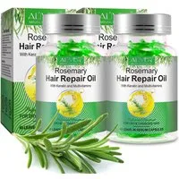 ALIVER Haaröl Rosmarinöl Ätherisches Öl Haarwachstum Haarpflege in Kapseln Bio Vegan, 2-tlg.