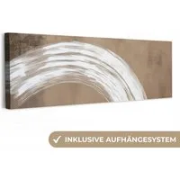 OneMillionCanvasses® Leinwandbild Panorama Farbe - Braun - Japandi, Fotodruck (1 St), Wandbild, Deko Schlafzimmer Wohnzimmer Flur 60x20 cm