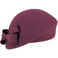 Fiebig Filzhut schicker asymmetrischer Pillbox-Hut mit Schleife