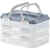 Domotti Lunchbox 34001, Kunststoff, Dreistöckiges Lebensmittelbehälter Dolce