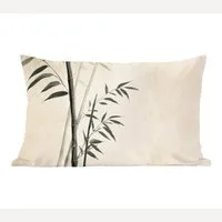 MuchoWow Dekokissen Japandi - Bambus - Beige, Dekoration, Zierkissen, Kissen mit Füllung, 50x30 cm